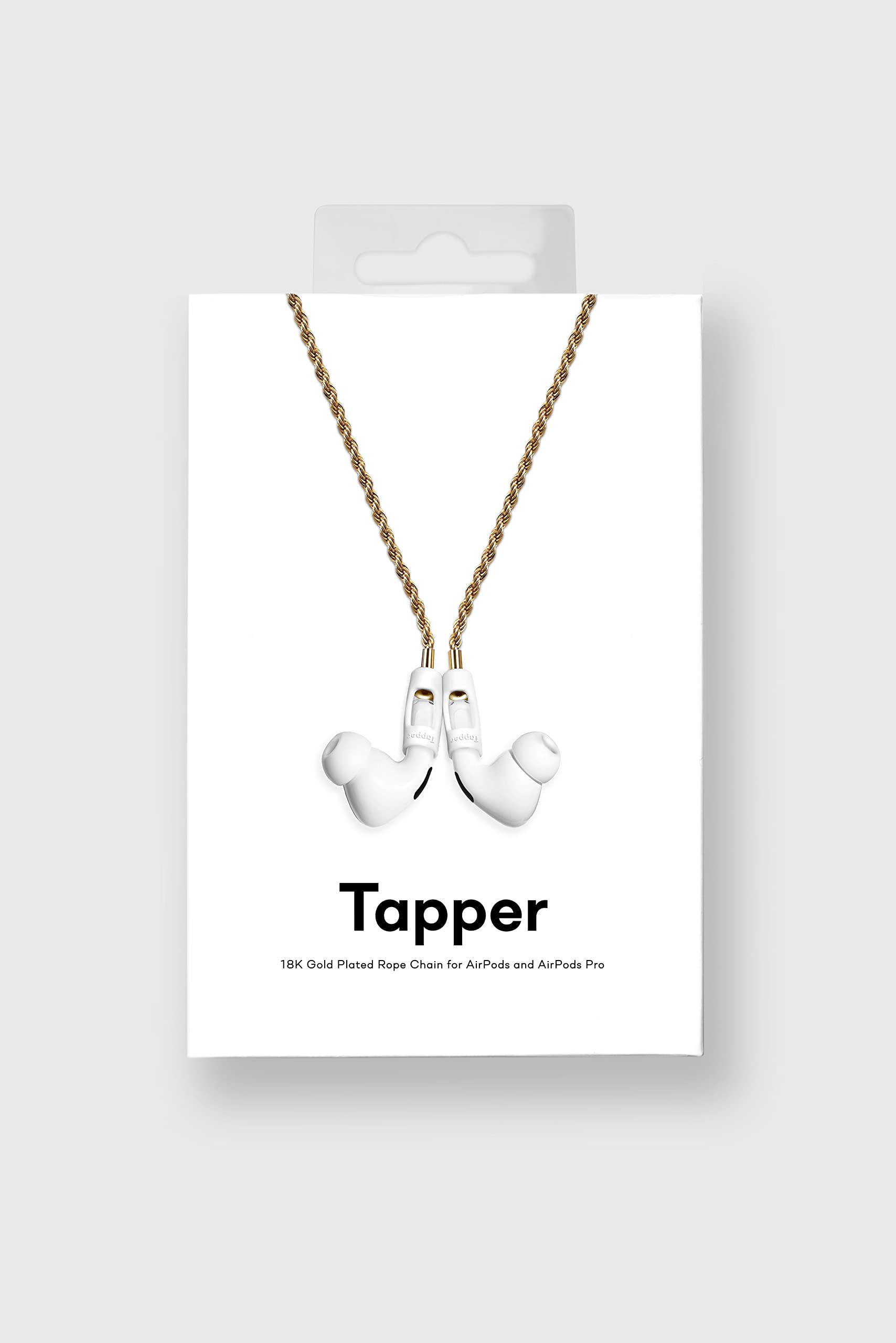 Tapper 18K Gold Plated Rope Chain for AirPods & AirPods Pro