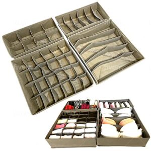 underwear organizers for drawers, 4 piece set. bra, socks, belts