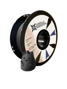 umbrella innovations pla filament, 1.75mm +/- 0.03, 1 kg, 3d printing filament (black)