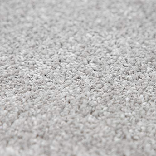 Paco Home Solid Area Rug in Silver Modern Plain Design, Size: 5'3" x 7'3"