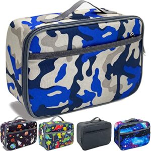 kulle lunch box,insulated lunch bags for women/men,washable and reusable lunch boxes for school girls & boys, work, picnic or travel(camo)