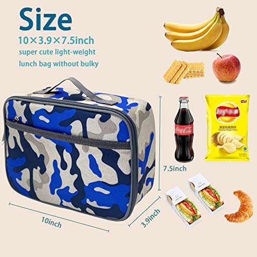 Kulle Lunch Box,Insulated Lunch Bags for Women/Men,Washable and reusable lunch boxes for School Girls & Boys, Work, Picnic or Travel(Camo)