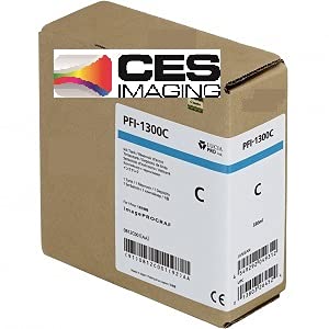 ces imaging replacement canon pfi-1300c cyan 330ml ink tank in retail package