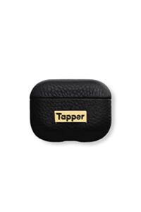tapper black leather / 18k gold plated case for airpods pro
