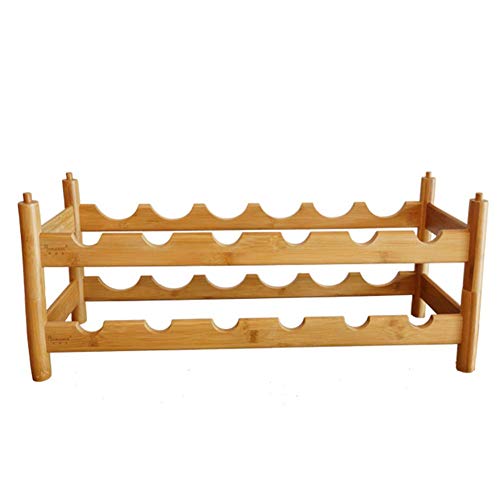 Creative Simplicity Creative Simplicity Wine Rack Creative Simplicity Wine Bottle Rack Rack Creative Simplicity Wine Bottle Rack Bamboo Rack Floor Decoration, PIBM, 2 Layers