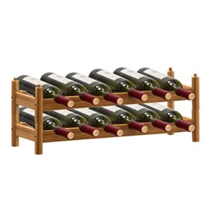 Creative Simplicity Creative Simplicity Wine Rack Creative Simplicity Wine Bottle Rack Rack Creative Simplicity Wine Bottle Rack Bamboo Rack Floor Decoration, PIBM, 2 Layers