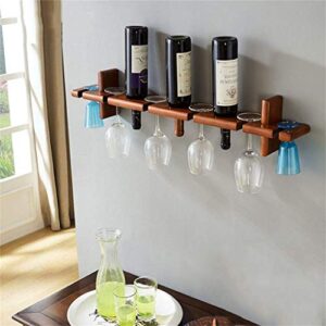 Creative Simplicity Bottle Rack and Creative Simplicity Wine Glasses Mounted on The Wall Wooden Stand, Hanging Cup Stand, Wall Decoration Rack, 81Cm, Maximum Load 15Kg, PIBM