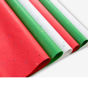 christmas tissue paper for gift bags 100 sheets | red green and white christmas sheets- glittery colorful sparkle christmas wrapping tissue paper bulk 20 x 20" tissue sheets