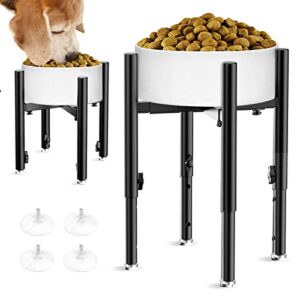 adjustable elevated dog bowl stand，fits 6-11inches bowls,4 height adjustments. holder for raised food water feeder，for large, medium and small dogs