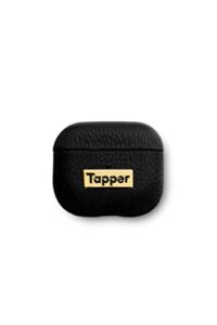 tapper black leather / 18k gold plated case for airpods (3rd generation)