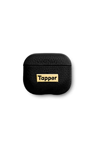 Tapper Black Leather / 18K Gold Plated Case for AirPods (3rd Generation)