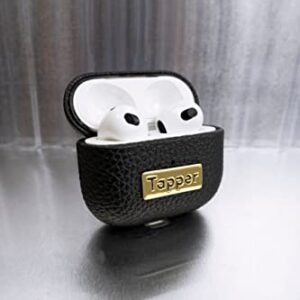 Tapper Black Leather / 18K Gold Plated Case for AirPods (3rd Generation)