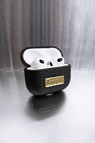 Tapper Black Leather / 18K Gold Plated Case for AirPods (3rd Generation)