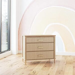 little seeds shiloh convertible 3 drawer dresser, natural and faux rattan