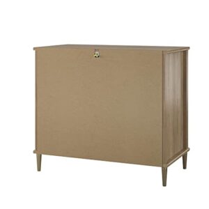 Little Seeds Shiloh Convertible 3 Drawer Dresser, Natural and Faux Rattan