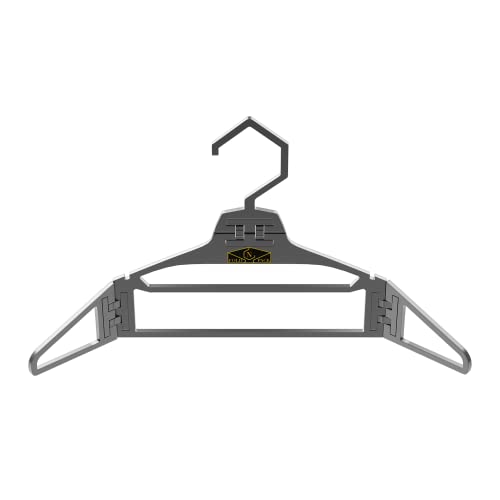 FOLD-N-PACK SMART HANGER (Gun Metal Grey) Save Precious time on Packing, Folding Clothes, Travelling with Our Foldable Hanger That fits Perfectly into Carry on Luggage.