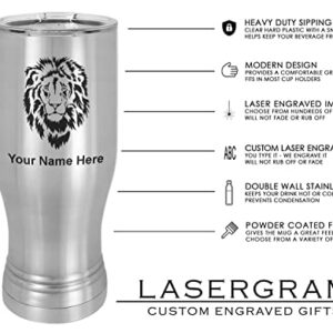 LaserGram 14oz Vacuum Insulated Pilsner Mug, Motorcycle, Personalized Engraving Included (Stainless Steel)