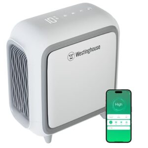 westinghouse smart air purifier for home | medium room 505 square feet | hepa filter plus patented ncco technology | 4-stage medical-grade filtration | smart wi-fi | kills, sanitizes and removes bacteria, pet dander, dust, wildfire smoke, odor, pollen | w