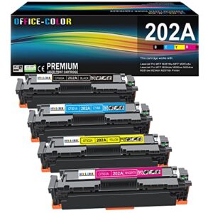 4 pack replacement for hp 202a 202x toner cartridges for hp color laserjet pro m254dw mfp m281cdw, m281fdw m281fdn m281 m254 series (black, cyan, magenta, yellow)