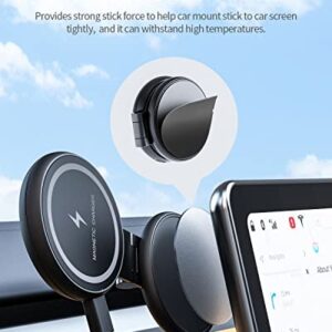 Marnana Fast Charging Wireless Car Charger Mount, Magnetic Foldable Car Phone Holder for Tesla Model 3/Y Designed for MagSafe Compatible with iPhone 12/13/14 Series