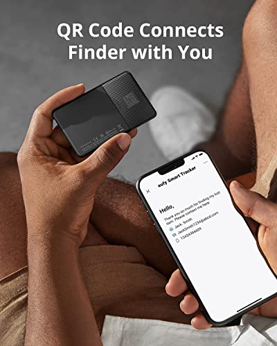 eufy Security by Anker SmartTrack Card (Black, 1-Pack), Works with Apple Find My (iOS Only), Wallet Tracker, Phone Finder, Water Resistant, Up to 3-Year Battery Life(Android Not Supported)