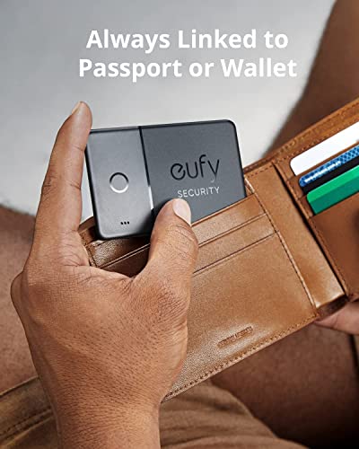 eufy Security by Anker SmartTrack Card (Black, 1-Pack), Works with Apple Find My (iOS Only), Wallet Tracker, Phone Finder, Water Resistant, Up to 3-Year Battery Life(Android Not Supported)