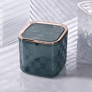 aiabaleaft mini trash can with lid, small office garbage can, pop up countertop wastebasket for bathroom vanity,coffee table,offices,desktop (green l)