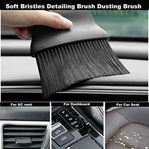 Jerbor Car Duster Interior Kit,Multiple Soft Detailing Brush Set for Car Wheels, Carpet, Leather Seat, AC Vents, Dashboard Cleaning