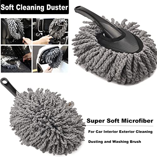 Jerbor Car Duster Interior Kit,Multiple Soft Detailing Brush Set for Car Wheels, Carpet, Leather Seat, AC Vents, Dashboard Cleaning