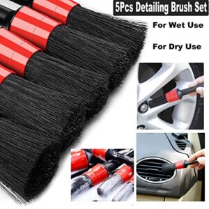 Jerbor Car Duster Interior Kit,Multiple Soft Detailing Brush Set for Car Wheels, Carpet, Leather Seat, AC Vents, Dashboard Cleaning