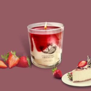 Signature Marbled Candle | Strawberry | Strawberry Cheesecake | Scented Candle | 100% Soy Wax | Cotton Wick |