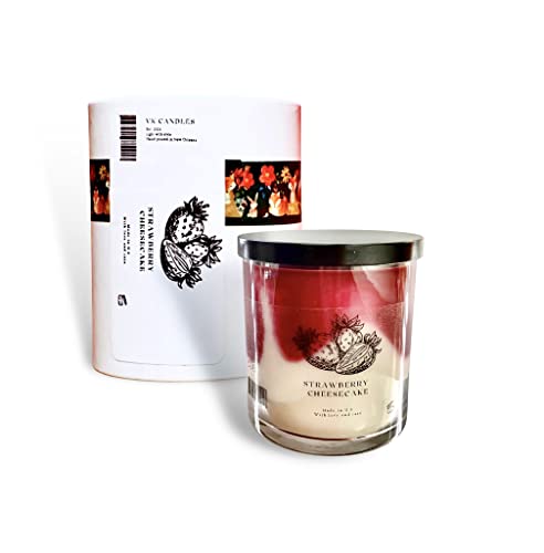 Signature Marbled Candle | Strawberry | Strawberry Cheesecake | Scented Candle | 100% Soy Wax | Cotton Wick |