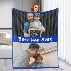 rsskeoo custom blanket with photo text collage personalized throw blankets customized flannel fleece blankets fathers day personalized gift for dad grandpa husband from daughter son wife