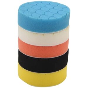 shyness 5pcs 4 inch polishing pads buffing sponge pads kit for car buffer polisher sanding, waxing, polishing, sealing glaze