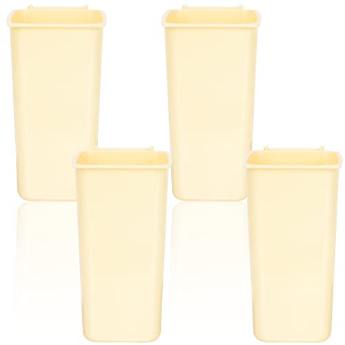 Zerodeko Trash Cans 4pcs Mini Trash Can Desktop Waste Garbage Bin with Lid Wastebasket Countertop Wastebasket Trash Can for Home Office Vanity Tabletop Bedroom Bathroom Yellow Small Trashcan