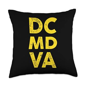 washington d.c. dmv native throw pillow, 18x18, multicolor