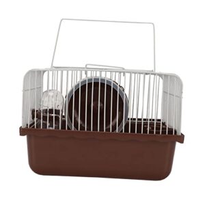 Hamster Cage Portable Outdoor Exercise Yard Fence Top Cover Anti Escape,Hamster Cage Breathable Portable Small Animal House with Water Bottle Bowl Running Wheel for Guinea Pig