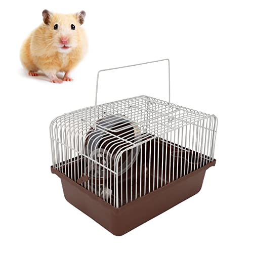 Hamster Cage Portable Outdoor Exercise Yard Fence Top Cover Anti Escape,Hamster Cage Breathable Portable Small Animal House with Water Bottle Bowl Running Wheel for Guinea Pig