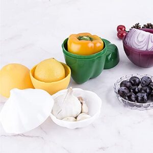 OUKEYI 5Pieces Fruit and Vegetable Storage Containers Reusable Refrigerator Box Storage Bowls Saver Holder Keeper for Green pepper,