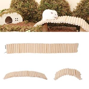 luvcosy 3 packs wooden bridge (24'' + 16'' + 8''), climbing ladder & fence bundle for habitat decoration, toys & cage accessories for hamster, chinchilla, gerbil, mice, mouse, reptile & small animals