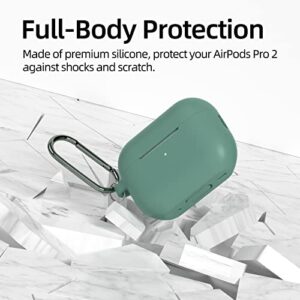 Joosko for Airpods Pro 2nd Generation Case Cover 2022, Soft Silicone Shock Absorbing Case with Keychain for Apple AirPods Pro 2 for Women Men. [Front LED Visible]