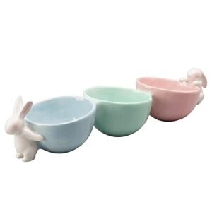 newman house studio easter candy dish nut bowl - home decorations three snack serving dish gifts for snacks and cookies 14.2" l x 3.9" w x 3.3" h