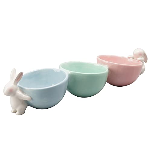 Newman House Studio Easter Candy Dish Nut Bowl - Home Decorations Three Snack Serving Dish Gifts for Snacks and Cookies 14.2" L x 3.9" W x 3.3" H