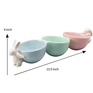 Newman House Studio Easter Candy Dish Nut Bowl - Home Decorations Three Snack Serving Dish Gifts for Snacks and Cookies 14.2" L x 3.9" W x 3.3" H