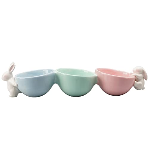 Newman House Studio Easter Candy Dish Nut Bowl - Home Decorations Three Snack Serving Dish Gifts for Snacks and Cookies 14.2" L x 3.9" W x 3.3" H