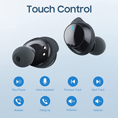 Cotogni Wireless Bluetooth 5.3 Earbuds, P5 Wireless Earbuds with Charging Case Wireless Bluetooth Earphones 40H Playtime Waterproof Wireless Earbuds for iPhone, Android (Black)