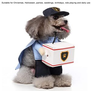 Funny Costumes Pet Suit, Cute and Adorable Pet Mail Carrier Costume Hoodie Coat for Birthdays Role Playing for Christmas Halloween(L)