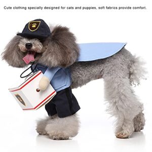 Funny Costumes Pet Suit, Cute and Adorable Pet Mail Carrier Costume Hoodie Coat for Birthdays Role Playing for Christmas Halloween(L)