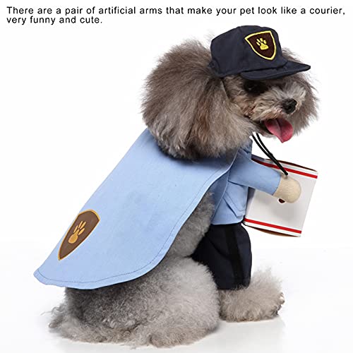 Funny Costumes Pet Suit, Cute and Adorable Pet Mail Carrier Costume Hoodie Coat for Birthdays Role Playing for Christmas Halloween(L)