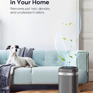 Air Purifiers for Bedroom: Welov H13 True HEPA Air Purifiers for Pets Allergens Removal to 0.1 Microns, 23db Quiet, Night Light, Air Cleaner Odor Eliminator for Pet Hair Pollen Smoke Dust, Ozone Free